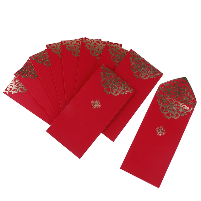 Enveloppe Rouge Chinoise,Enveloppes Rouges,Enveloppe Rouge Hongbao Chinois  à Hongbao Mariage avec des Mariage du Nouvel An de la Fête du Printemps,(17  * 9cm) Enveloppes Rouges de bon augure10PCS : : Fournitures de