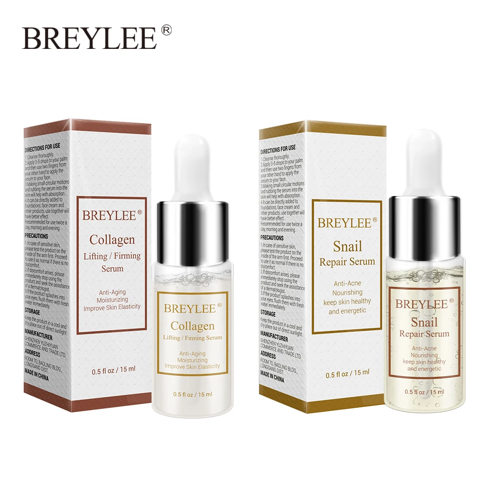 BREYLEE Collagen Moisturizing Serum Snail Repairing Serum Lifting Firming Essence Hyaluronic Acid Anti-Aging Face Skin Care 1PCS
BREYLEE Collagen Moisturizing Serum Snail Repairing Serum Lifting Firming Essence Hyaluronic Acid Anti-Aging Face Skin Care 1PCS