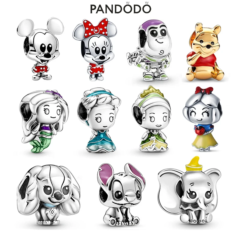 Top Trends: Disney Mickey Princess Charm Beads Fits Pandora Original Bracelet Women 925 Silver Pendant Bead Jewelry 2023 Hot Sale Gift Shoppable Styles