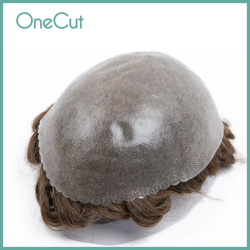 Top Trends: Men Toupee 0.12-0.14mm Human Hair Men&#039;s Natural Hair Wig Full PU Capillary Prosthesis Transparent Toupee Hair Replacement System Shoppable Styles