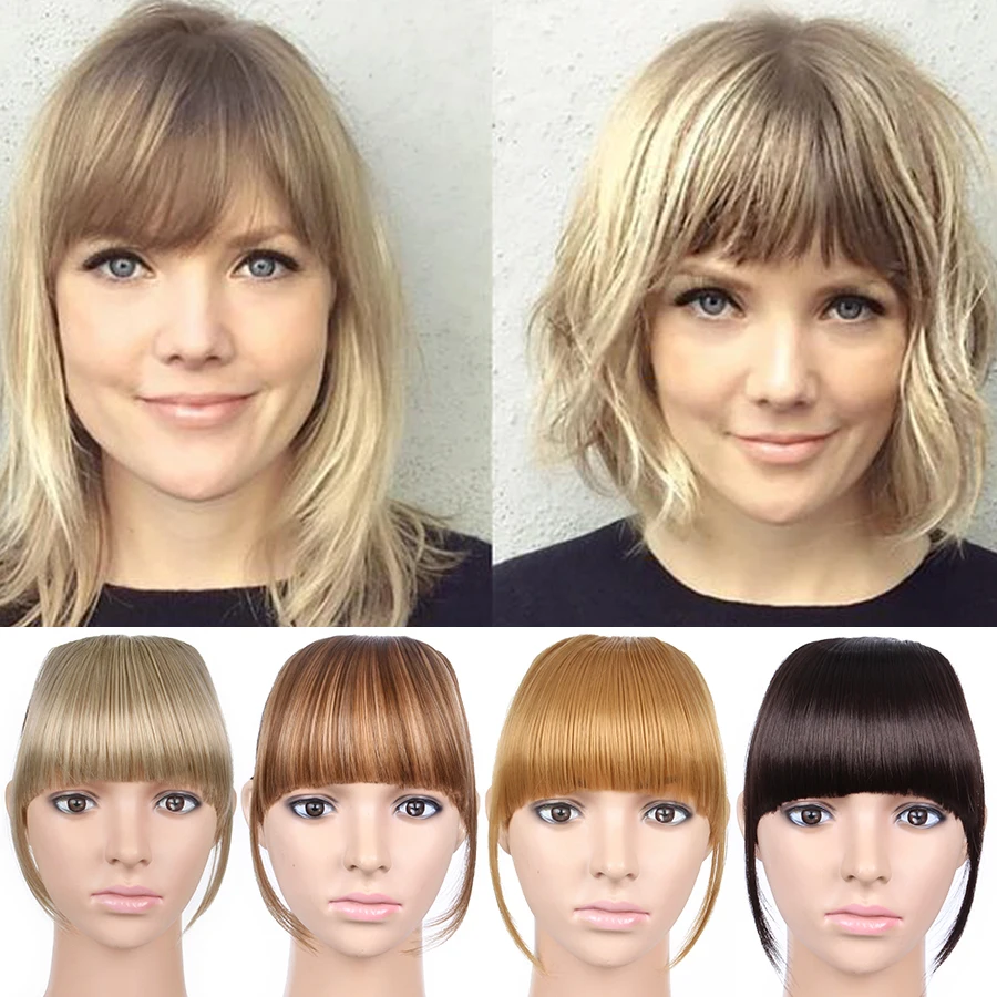 Top Trends: Alileader Clip-in Hair Bangs Natural Synthetic Fringe Fake Bangs For Women High Temperature Fiber Fake Hair Blunt Bangs Shoppable Styles