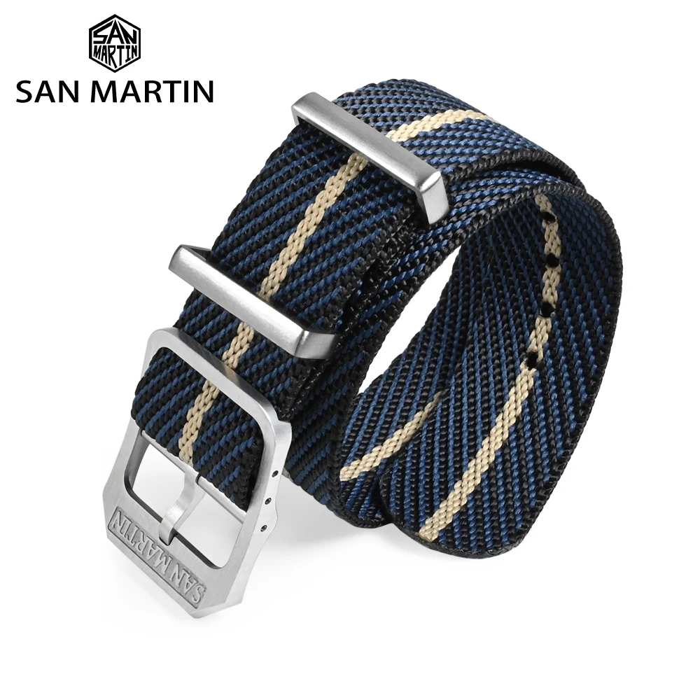 Top Trends: San Martin High Quality 20mm Universal Nylon Strap Pilot Watch Band Type Sports Paratrooper Strap 316L Buckle Watch Parts Shoppable Styles