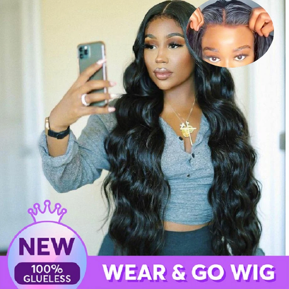 Top Trends: Glueless Wig Human Hair Ready Lo Wear Body Wave 4x4 5x5 Hd Lace Preplucked 180 DensiLy Human Hair Brazilian Wigs On Sale Shoppable Styles