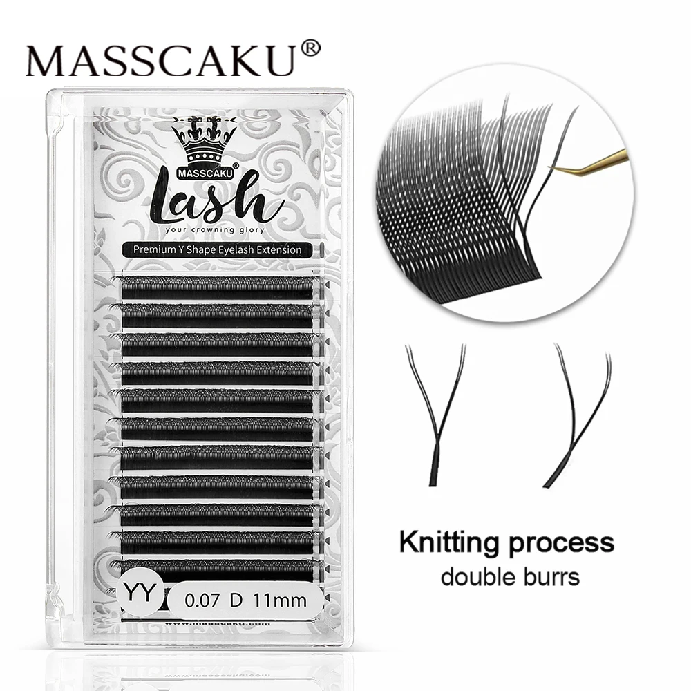 Top Trends: MASSCAKU New Arrival YY Shape Lash Fluffy Individual Eyelash Extensions Natural And Soft Lash Wholesale / Supplies Shoppable Styles