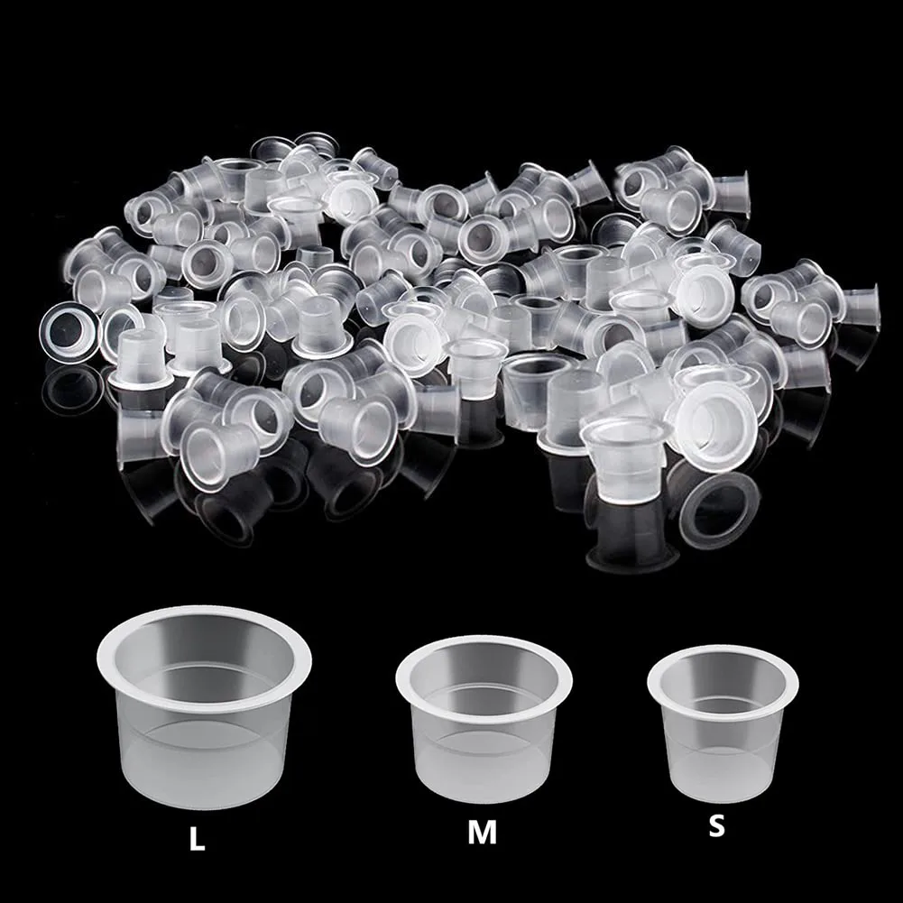 Top Trends: 100pcs Tattoo Ink Cups Microblading Tattoo Ink Caps 8mm 11mm 15mm Pigment Ink Holder Container Cap For Tattoo Neeldes Shoppable Styles