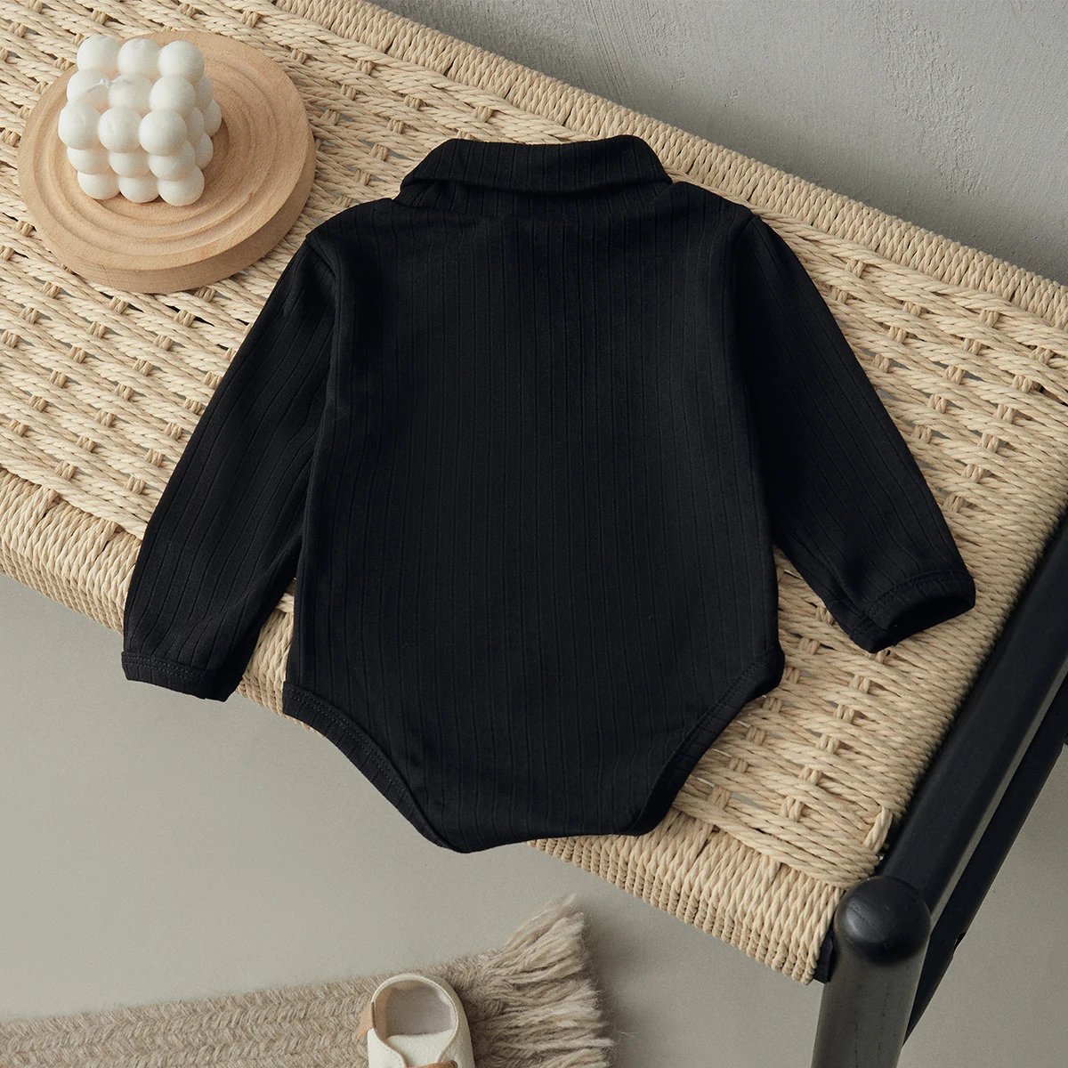 Top Trends: BeQeuewll Baby Girls Autumn Winter Knit Romper Infant Black Long Sleeve Turtleneck Ribbed Playsuit For 0-24 Months Shoppable Styles