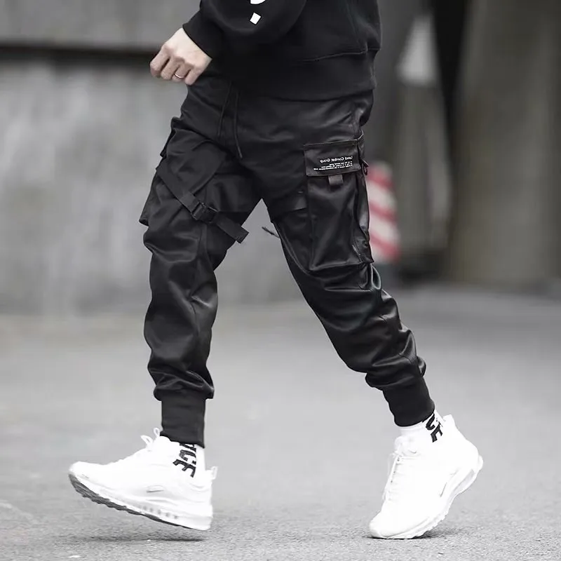 Top Trends: 2022 New Ribbons Harem Joggers Men Cargo Pants Streetwear 2022 Hip Hop Casual Pockets Track Pants Male Harajuku Fashion Trousers Shoppable Styles