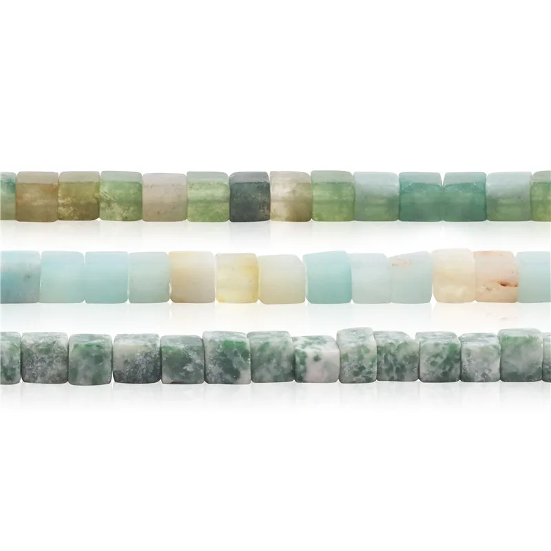 Top Trends: Natural Stone Cube Turquoise Unakite Agate Fluorite Snowflake Picture Opal Lemon Jade Beads 4MM For Jewelry Making DIY Bracelet Shoppable Styles