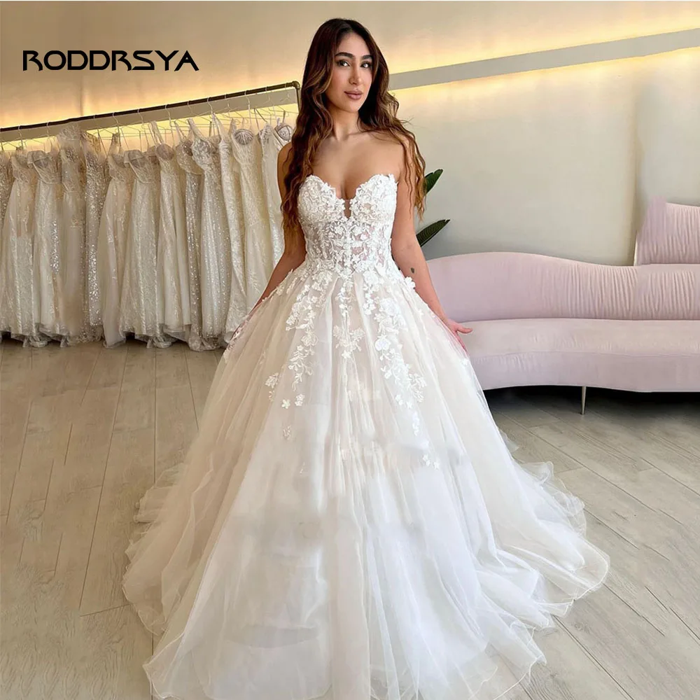 Top Trends: RODDRSYA Sexy Princess Wedding Dresses Sweethearts Strapless Flowers Appliques Corset Bridal Gowns Vestido De Novia Customized Shoppable Styles