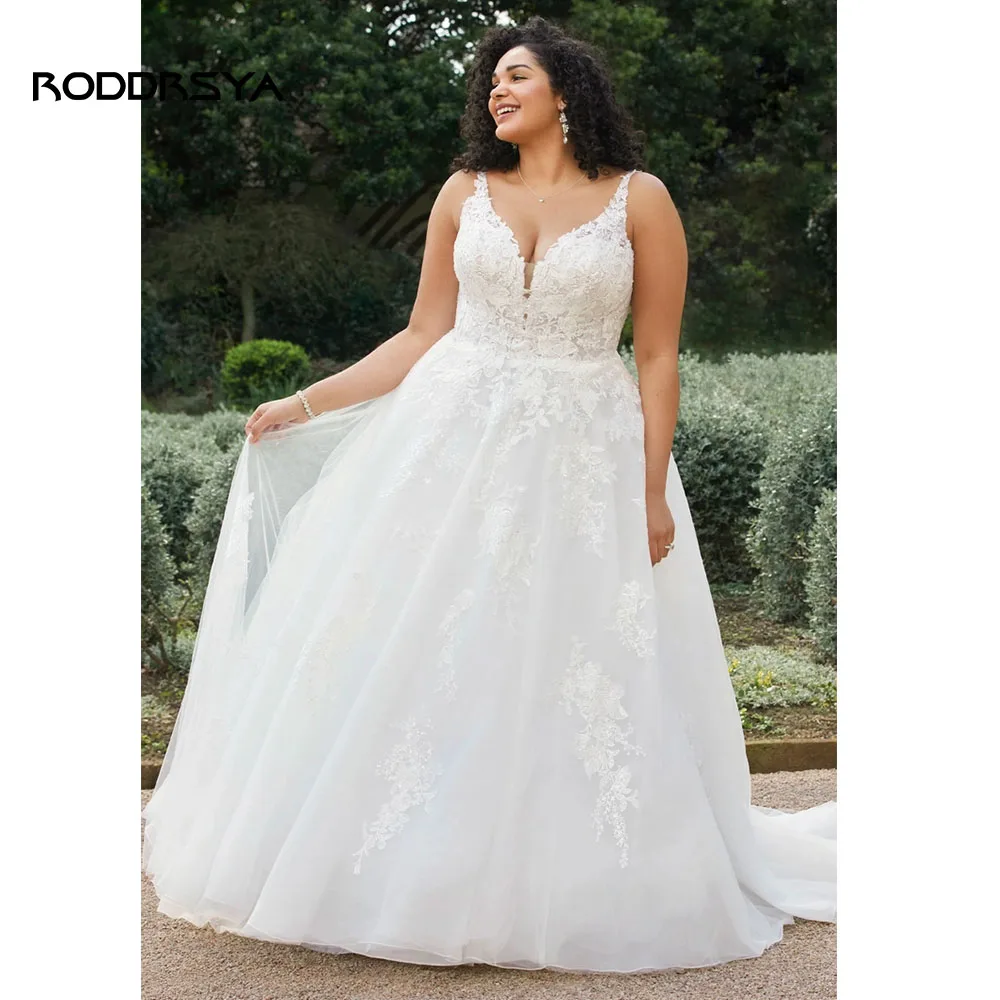 Top Trends: RODDRSYA Boho Elegant Wedding Dresses For Women 2023 Plus Size V-Neck Appliques Spaghetti Straps Lace Up Back Vestidos De Novia Shoppable Styles