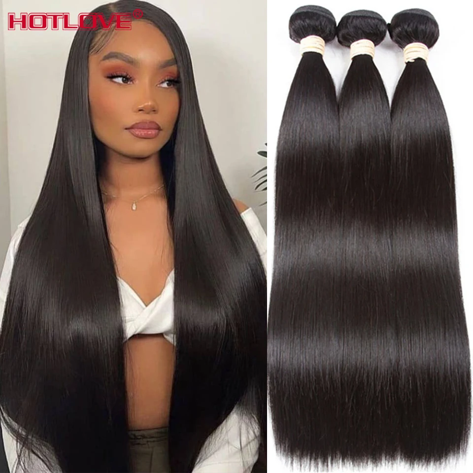 Top Trends: 36 38 40 Inch Straight Human Hair Bundles Brazilian Human Hair Weave Bundles 3 / 4 Piece Human Hair Bundles Remy Hair Extensions Shoppable Styles