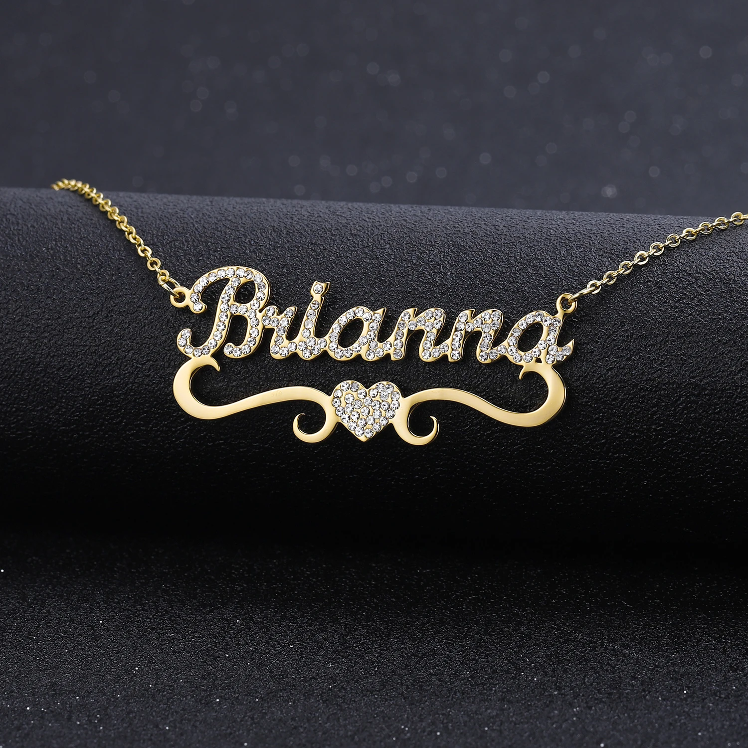 Top Trends: Heart With Personalized Name Necklace For Women Custom Gold Stainless Steel BlingBling Pendant Personalise ICED OUT NECKLACE Shoppable Styles