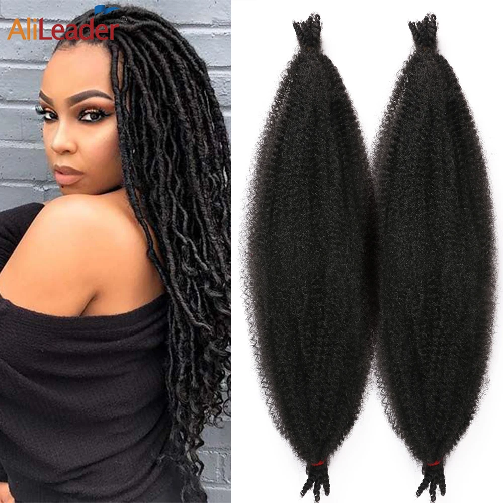 Top Trends: Kinky Marley Twist Braiding Hair High Puff Springy Afro Twist Hair Extension Synthetic Crochet Hair Bulk For Butterfly Locs Shoppable Styles