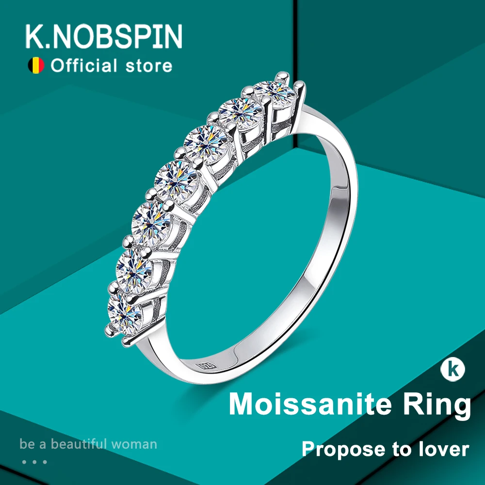 Top Trends: KNOBSPIN 3mm D Color Moissanite Ring S925 Sterling Sliver Plated 18k White Gold Eternity Band Wedding Engagement Rings For Women Shoppable Styles