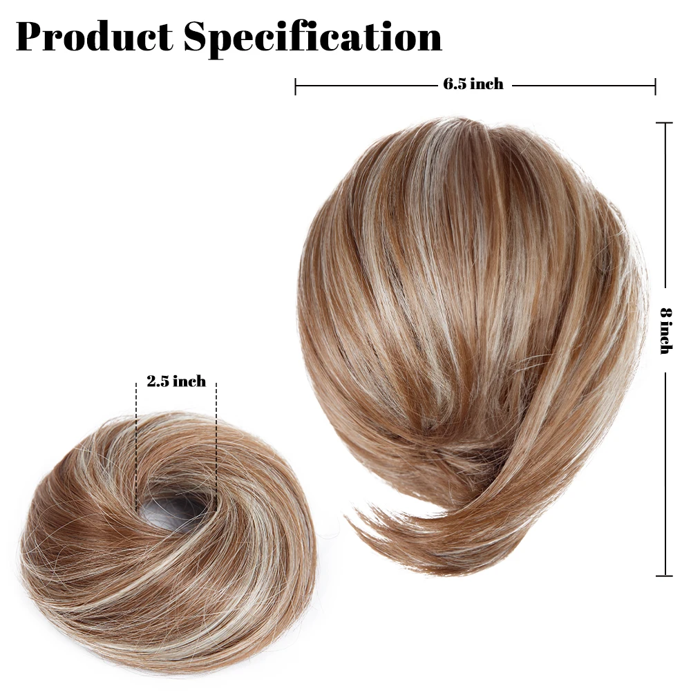 Top Trends: Elastic Hair Bun Hairpieces Synthetic Straight Donut Chignon Scrunchie Fake Hair Bun Hairpiece Chignon Band Updo Donut For Women Shoppable Styles - Image 3