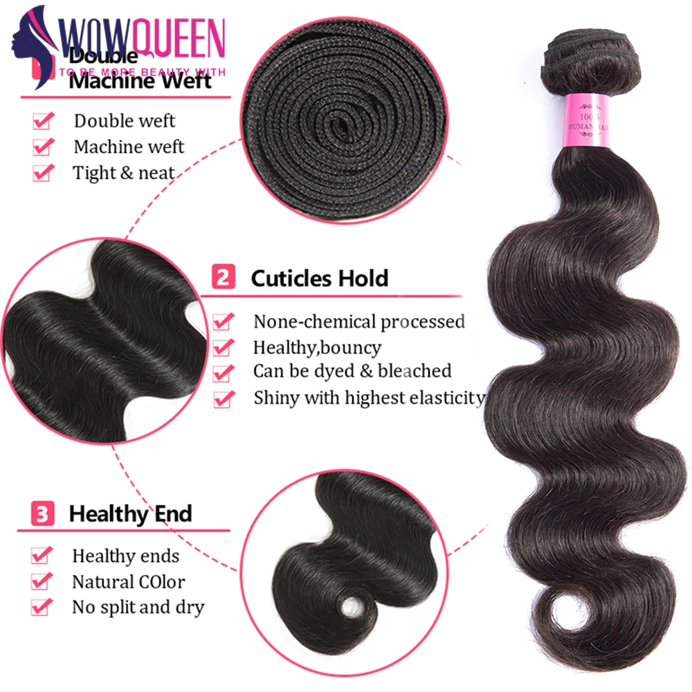 Top Trends: 32 34 36 38 40 Inch Body Wave Bundles Brazilian Human Hair Bundles Thick Hair Extensions Natural Black Hair Weaving 1 / 3 / 4 PCS Shoppable Styles - Image 2