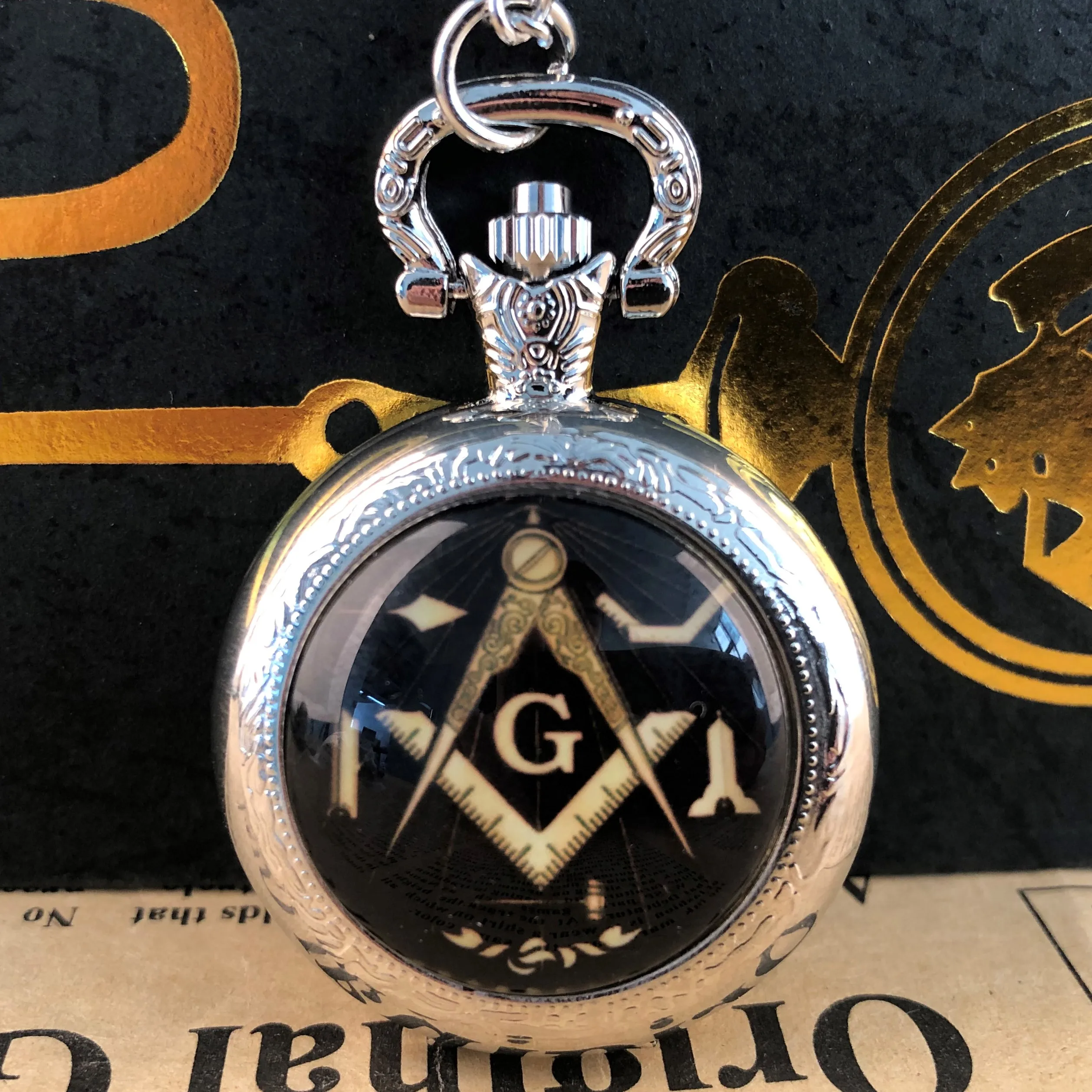 Top Trends: Personality Creative Quartz Movement Pocket Watch Masonic "G" Logo Necklace Pocket&Fob Watches Mens Women Shoppable Styles