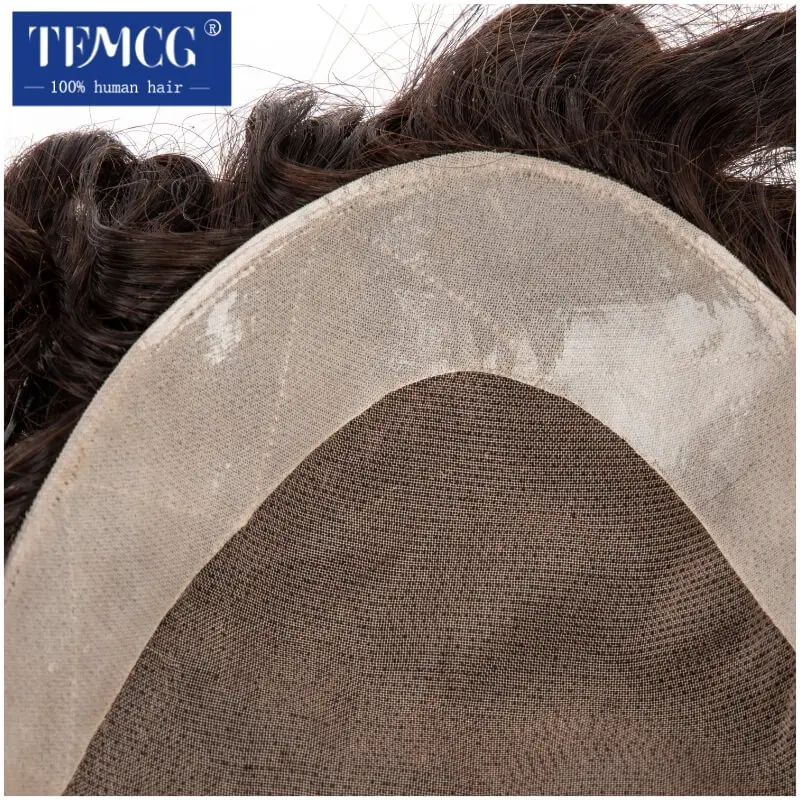 Top Trends: 25mm Curly Hairpiece Fine Mono Male Hair Prosthesis Men Toupee 100% Indian Human Hair  7" Male Wig Exhuast Systems Men Wig Shoppable Styles - Image 3