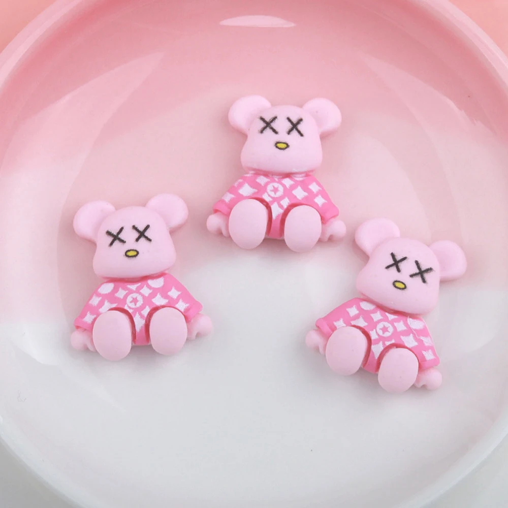 Top Trends: 10Pcs Kawaii Bear Shaped Nail Art Charms 3D Resin Cute Color Bear Bow Nails Decoration Luxury Designs DIY Manicure Accessories Shoppable Styles - Image 4