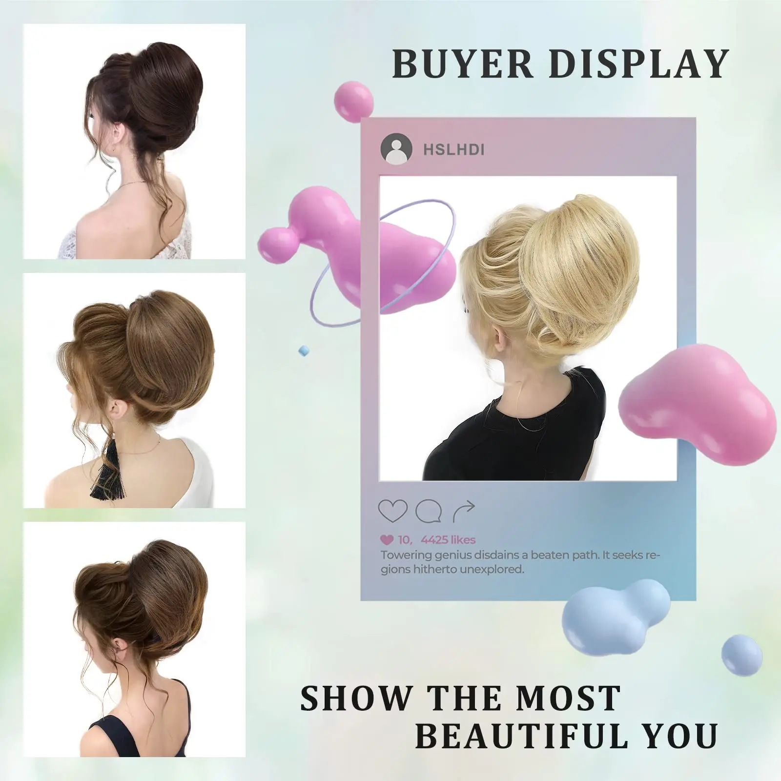 Top Trends: Elastic Hair Bun Hairpieces Synthetic Straight Donut Chignon Scrunchie Fake Hair Bun Hairpiece Chignon Band Updo Donut For Women Shoppable Styles - Image 2