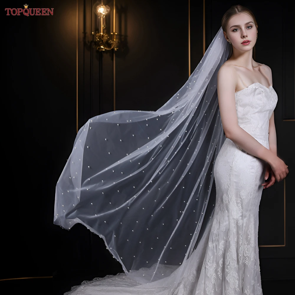 Top Trends: YouLaPan V05 Bridal Veil With Comb Ivory White Wedding Veil Pearls Veil 1 Tier Wedding Veil For Women Cathedral Bridal Veil Shoppable Styles