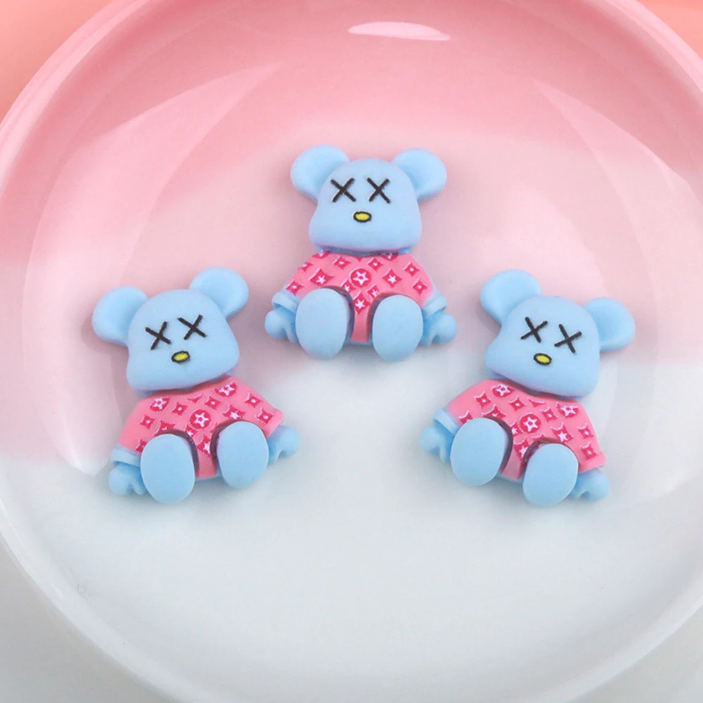 Top Trends: 10Pcs Kawaii Bear Shaped Nail Art Charms 3D Resin Cute Color Bear Bow Nails Decoration Luxury Designs DIY Manicure Accessories Shoppable Styles - Image 5