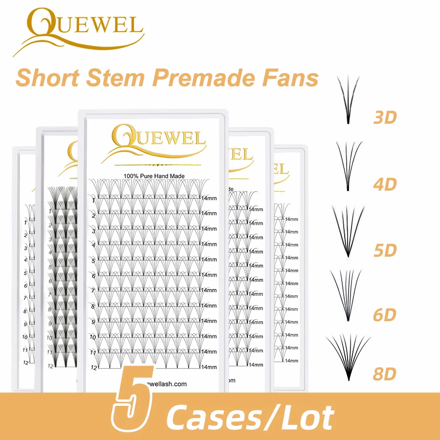 Top Trends: Quewel Lashes 5 Trays Premade Volume Fans Lash Russian Volume Eyelash Extensions Short Stem Lashes 3D / 4D / 5D / 6D Fluffy Lash Tray Shoppable Styles