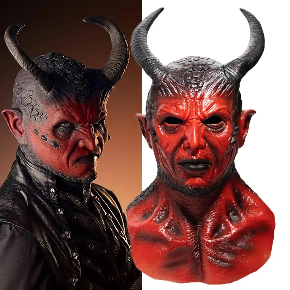 Top Trends: Horror Devil Latex Mask Cosplay Spooky Demon Hellfire Beast Prank Helmet Stage Performance Carnival Halloween Party Props Shoppable Styles