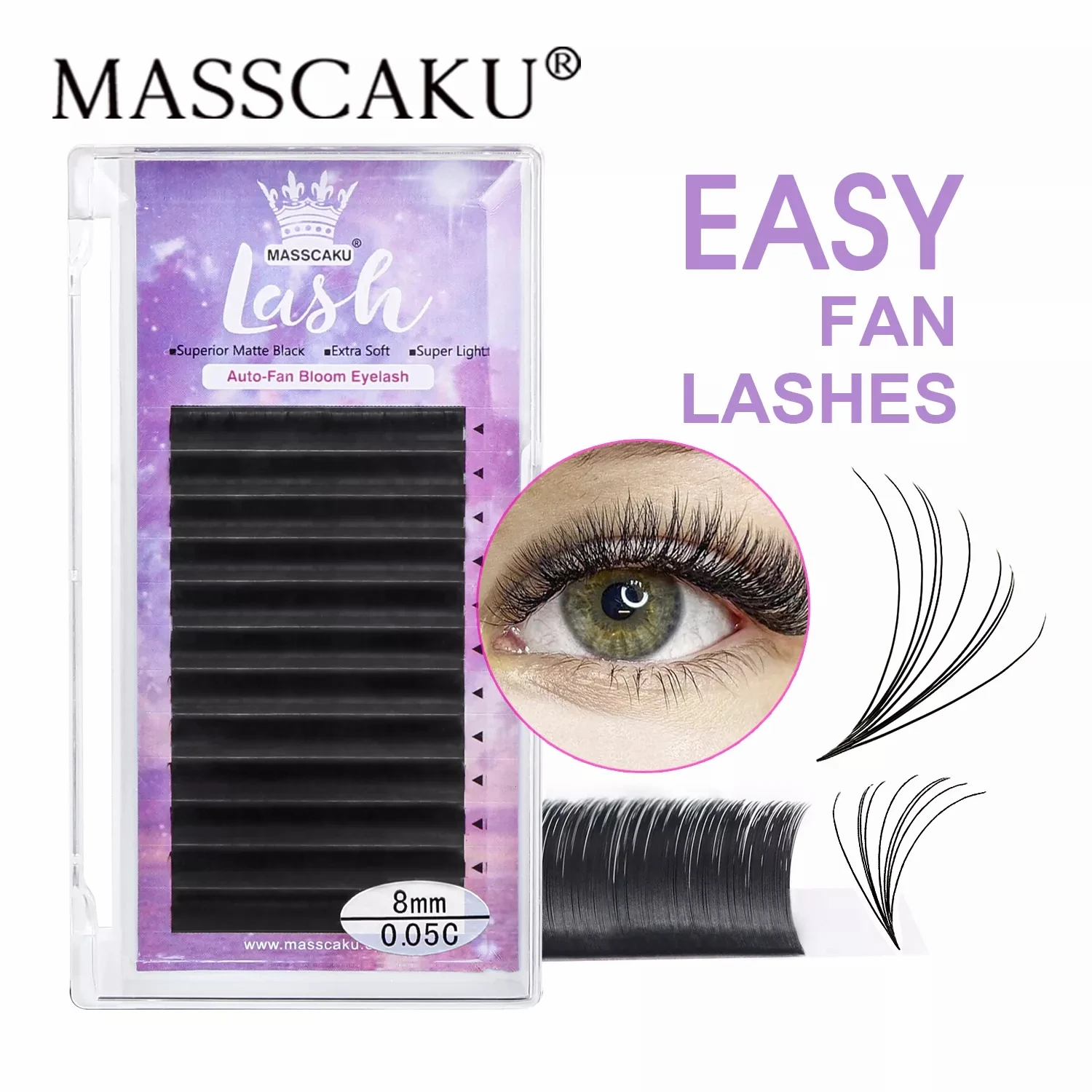 Top Trends: MASSCAKU Make-up Super Long Easy Fanning False Lashes 8-20mm Fast Blooming 2d-20d Fanning Lashes For Building Eyelash Extension Shoppable Styles