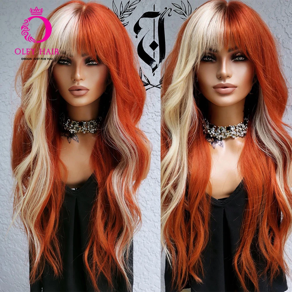 Top Trends: Orange Color Synthetic Loose Wave 13x4 Lace Front Wig Gluess Heat Resistant Drag Queen Cosplay Wigs For Black Women Pre Plucked Shoppable Styles