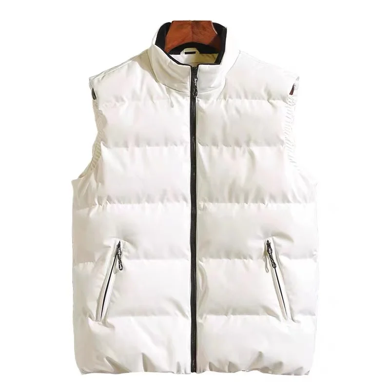 Top Trends: Men Winter White Big Size Vests Quality Solid Padded Cotton Sleeveless Jacket Male Waistcoat Puffer Vest Homme Shoppable Styles