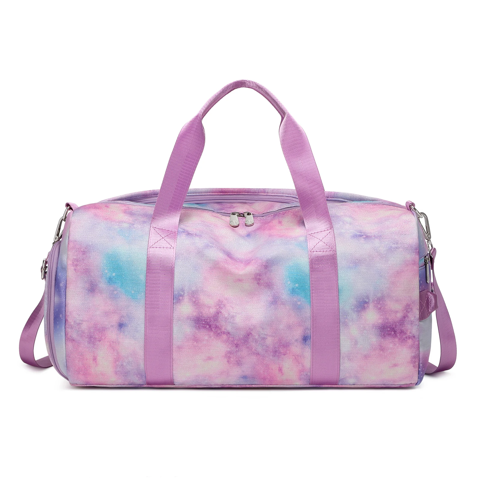 Top Trends: Girls Rainbow Dance Gym Bag Women Medium Cute Waterproof Travel Camping Bag Purple Galaxy Printed Overnight Weekender Duffel Bag Shoppable Styles