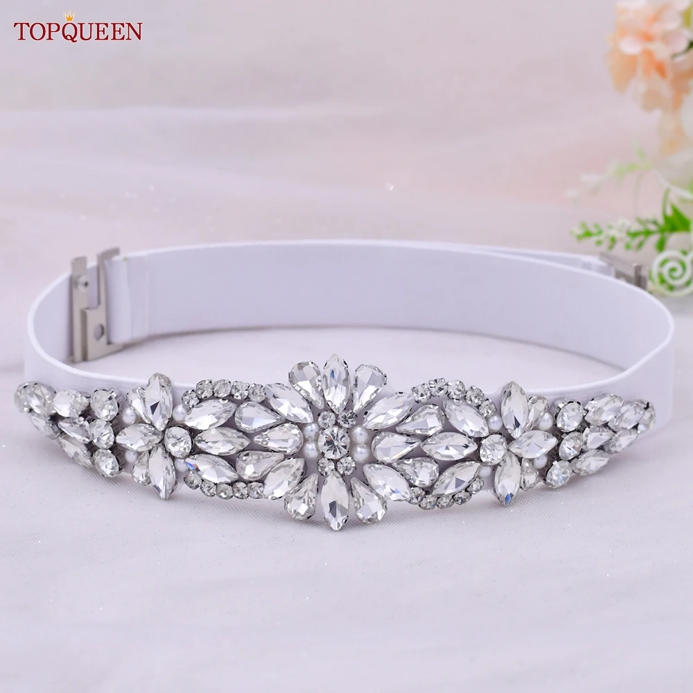 Top Trends: TOPQUEEN S407-B Women Elastic Belts For Party Dress Gown Silver Rhinestone Girdle Female Shiny Waistband Fashion Daily Luxurious Shoppable Styles