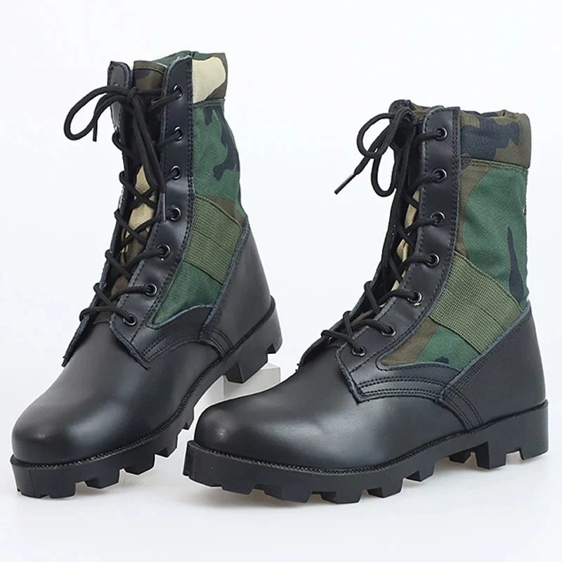 Top Trends: Lace Up Waterproof Outdoor Shoes Breathable Canvas Camouflage Tactical Combat Desert Ankle Boots Military Army Men Boots Winter Shoppable Styles