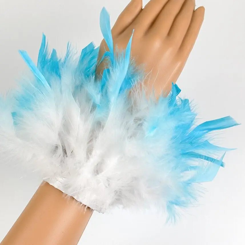 Top Trends: Real Fur Feather Cuffs Snap On Feather Wrist Cuffs Customized Wristband With Feathers Trim For Photos Wrist Sleeve Shoppable Styles