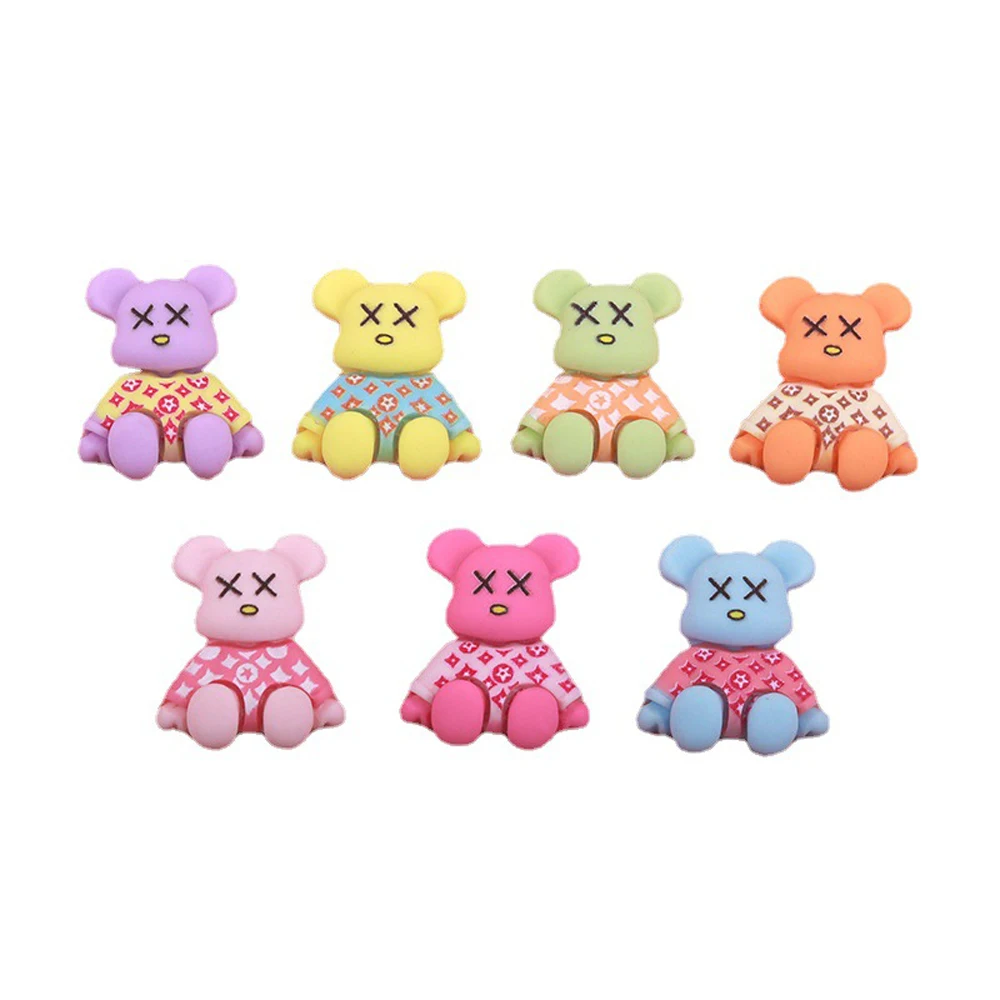 Top Trends: 10Pcs Kawaii Bear Shaped Nail Art Charms 3D Resin Cute Color Bear Bow Nails Decoration Luxury Designs DIY Manicure Accessories Shoppable Styles - Image 6