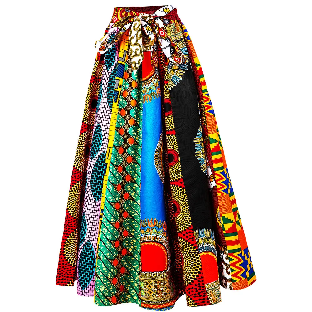 Top Trends: New Fashion African Maxi Skirt For Women Onesize Mix Skirt Ankara Wax Print High Waist Long Skirt African Traditional Clothing Shoppable Styles