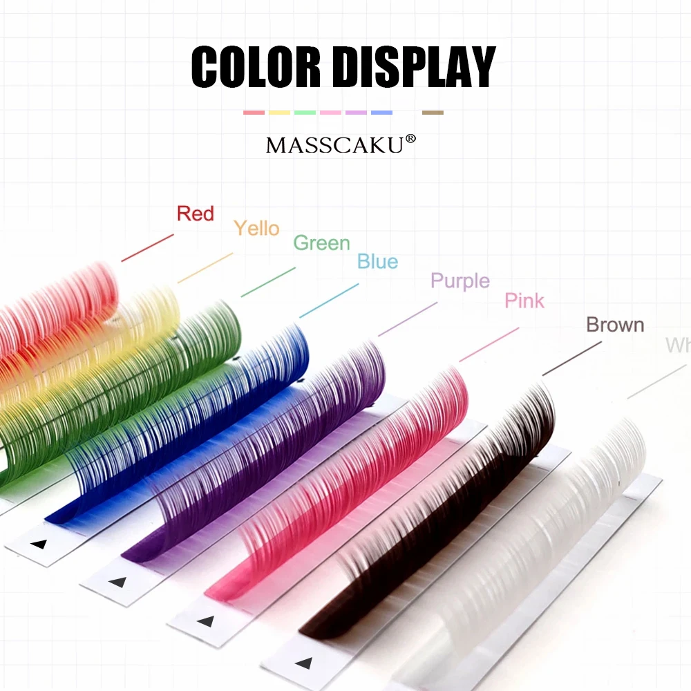 Top Trends: High Quality Masscaku Synthetic Mink Colorful Lashes Professional Natural Individual Classic For Eyelash Extensions Makeup Tool Shoppable Styles - Image 5