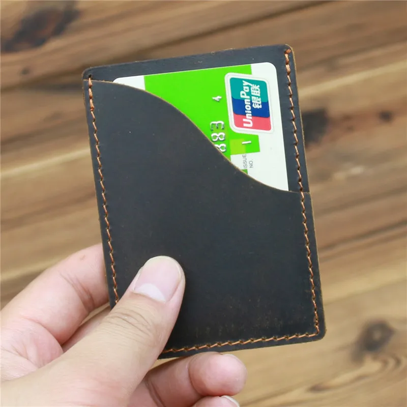 Top Trends: Vintage Minimalist Men Card Holder Genuine Leather Small Ultra Thin Slim Mini Credit Card Bank ID Card Holder Clip Shoppable Styles