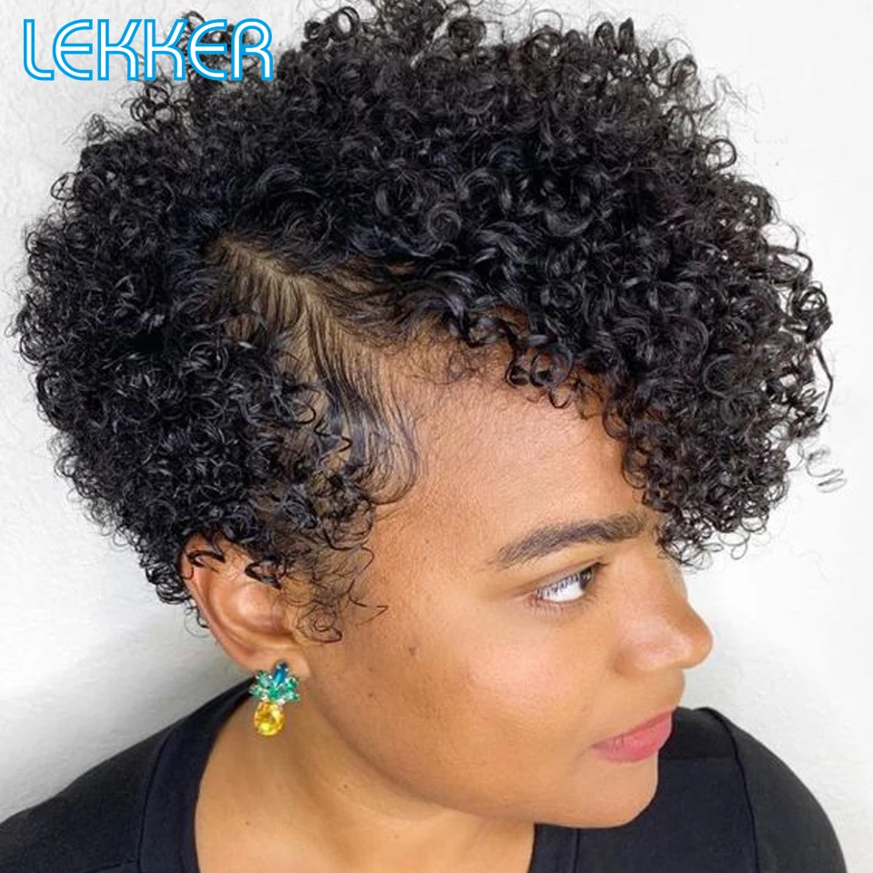 Top Trends: Lekker Pixie Short Curly Bob 13x6x1 Part Lace Front Human Hair Wig For Women Brazilian Remy Hair Glueless Wear Go Natural Wigs Shoppable Styles