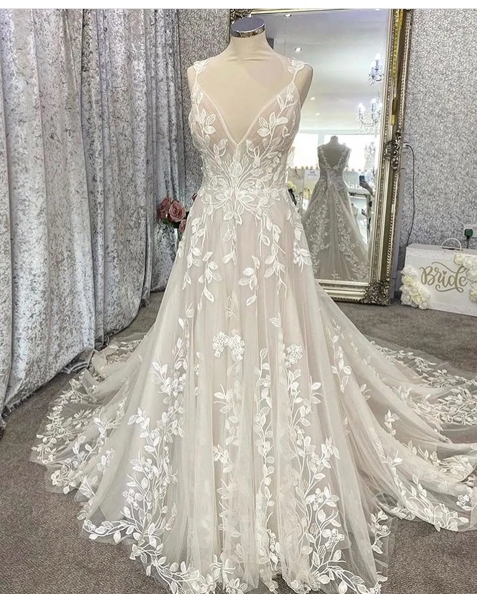 Top Trends: Lakshmigown Vestido Boho Chic Wedding Dress Vintage Lace Appliques Zipper Back Bridal Gowns 2023 Vestido Largo Boda Shoppable Styles