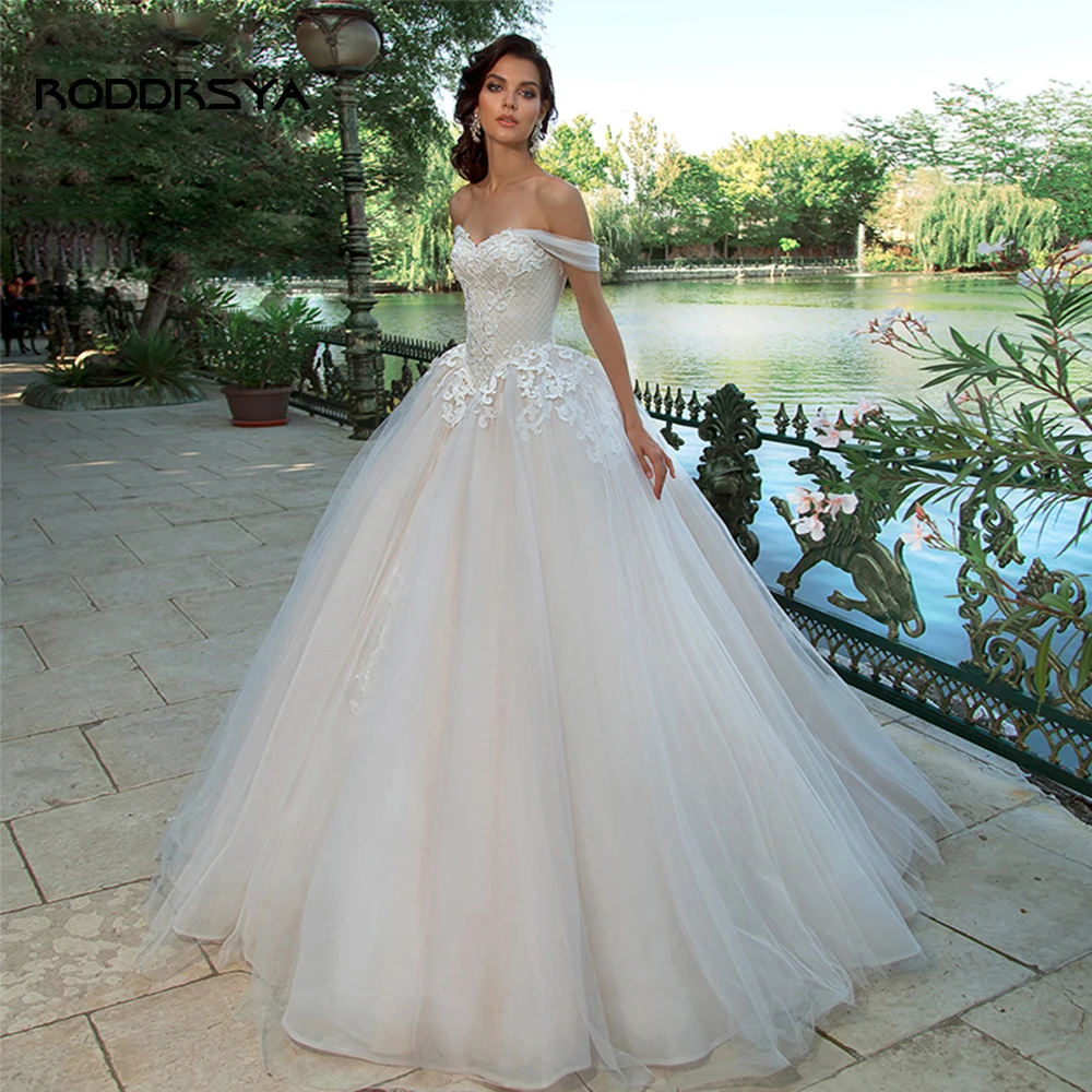 Top Trends: RODDRSYA Exquisite Wedding Dress For Women Off Shoulder A-line Bride Gown Lace Up Appliques Tulle Bridal Robes Vestido De Novia Shoppable Styles