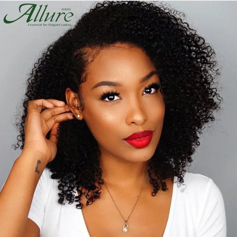 Top Trends: Short Black Afro Kinky Curly Human Hair Wigs For Women Curly Bob Wear To Go Glueless Wigs Brown Hair Wigs With Highlights Allure Shoppable Styles