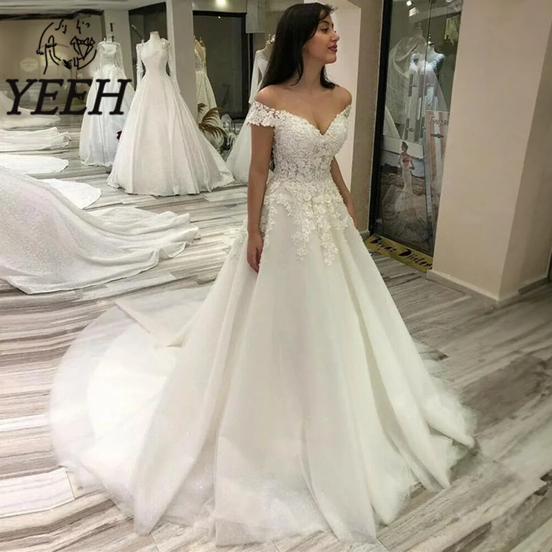 Top Trends: YEEH Princess Off The Shoulder Wedding Dress Elegant Lace Appliques Robe De Soire Classic Sweetheart Mariage Bridal Ball Gown Shoppable Styles