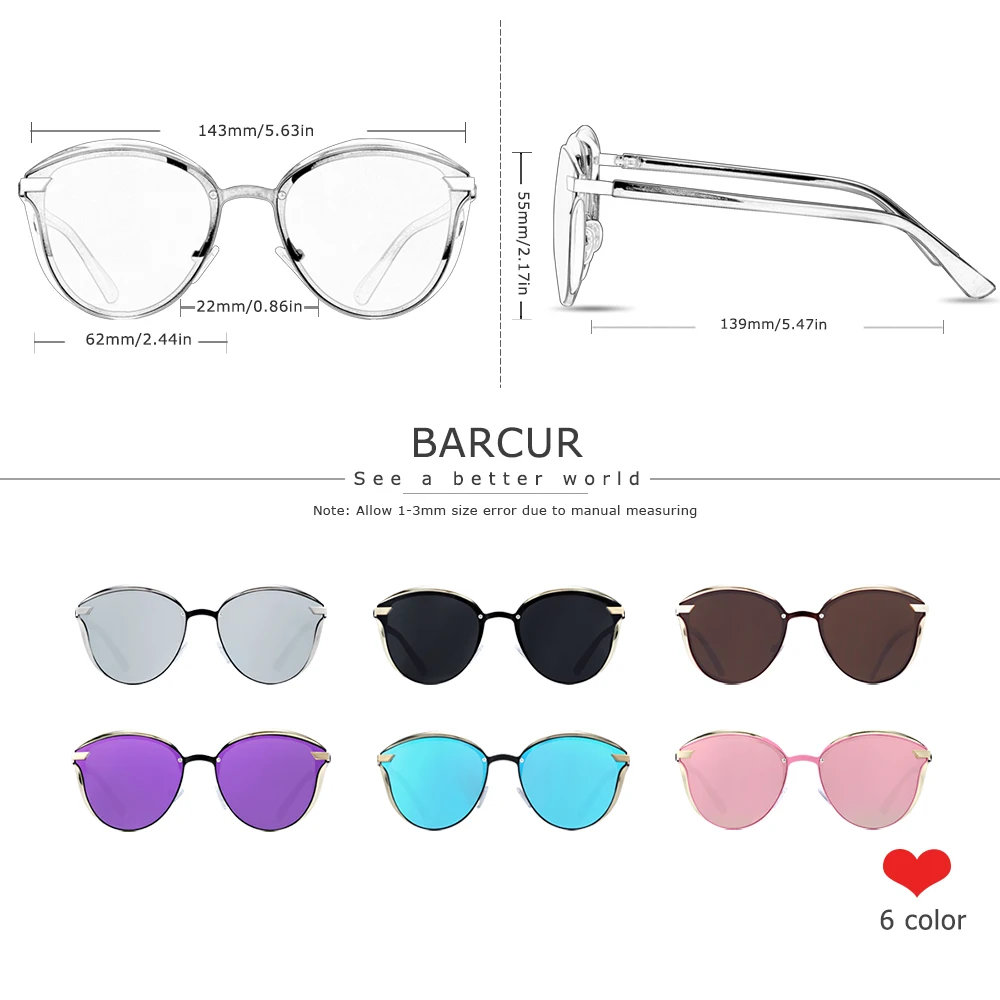 Top Trends: BARCUR Luxury Polarized Sunglasses Women Round Sun Glassess Ladies Lunette De Soleil Femme Shoppable Styles - Image 5