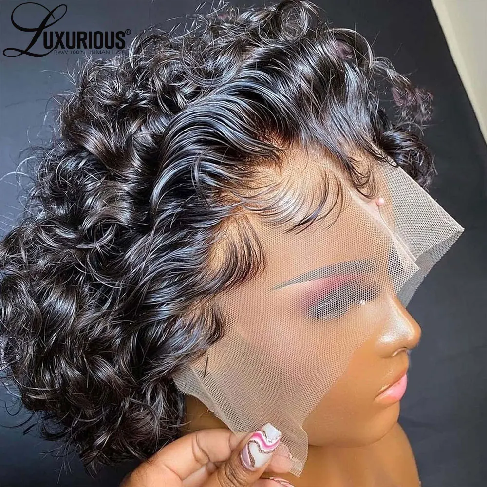 Top Trends: Short Curly Pixie Cut Wig 99J Colored Human Hair Wigs Brazilian Wig HD Lace Front Bob Wigs For Women Pre Plucked Cheap Wig Sale Shoppable Styles