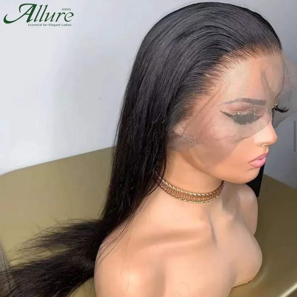 Top Trends: Long 13X4 Straight Lace Frontal Human Hair Wigs 180D Straight Lace Front Wig Transparent Women Human Lace Wigs PrePlucked Allure Shoppable Styles