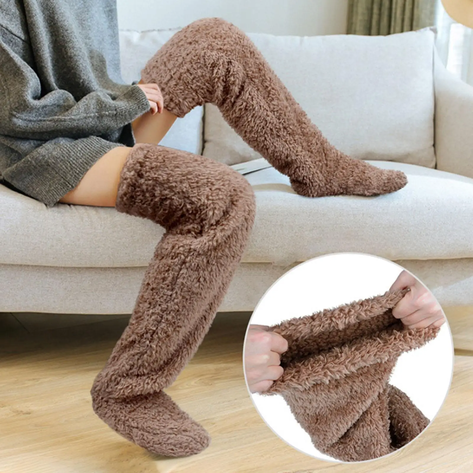 Top Trends: Women Winter Socks Plush Warmers For Women Kids Over The Knee Sock Thick Fuzzy Leg Fluffy Coral Fleece Sleep Foot Warming Sock Shoppable Styles