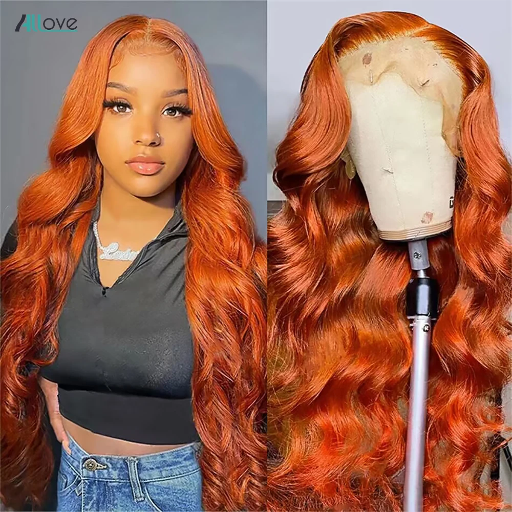 Top Trends: Allove Glueless Ginger Lace Front Wig Human Hair 13x4 Body Wave Lace Front Wigs For Women Pre Plucked Colored Brazilian Hair Wig Shoppable Styles