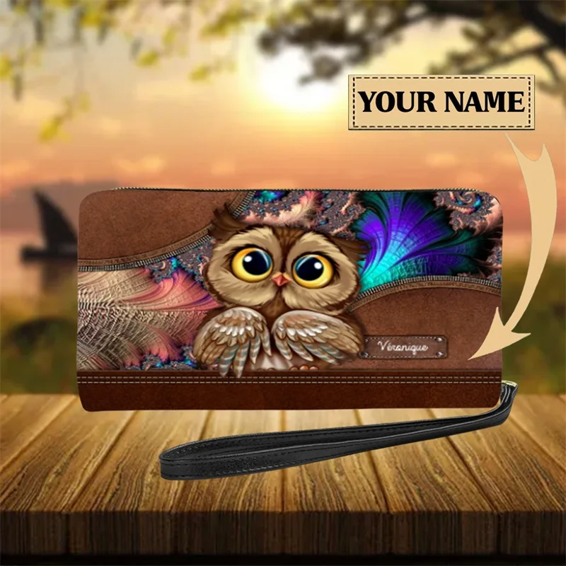 Top Trends: Night Owl 3D Print Money Bag Women PU Leather Wristlet Clutch Cute Purse Custom Wallet Card Holder Design Luxury Cartera Hombre Shoppable Styles